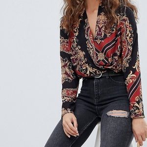 New Look Scarf Print Bodysuit